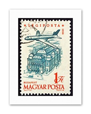 POSTAGE STAMP HUNGARY PLANE BUDAPEST PHOTO Vintage Canvas art Prints