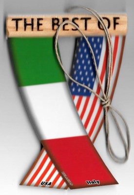 Rear view mirror car flags Italy and USA Italian unity flagz for inside the car