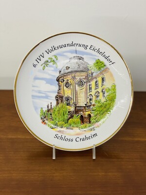 Vintage 1978 German Kahla Collector s Plate With Gold Rim