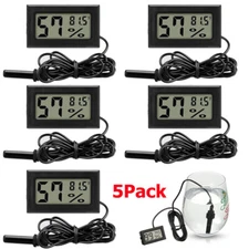 5x Mini Digital Thermometer Hygrometer Humidity LCD Monitor Probe Egg Incubator