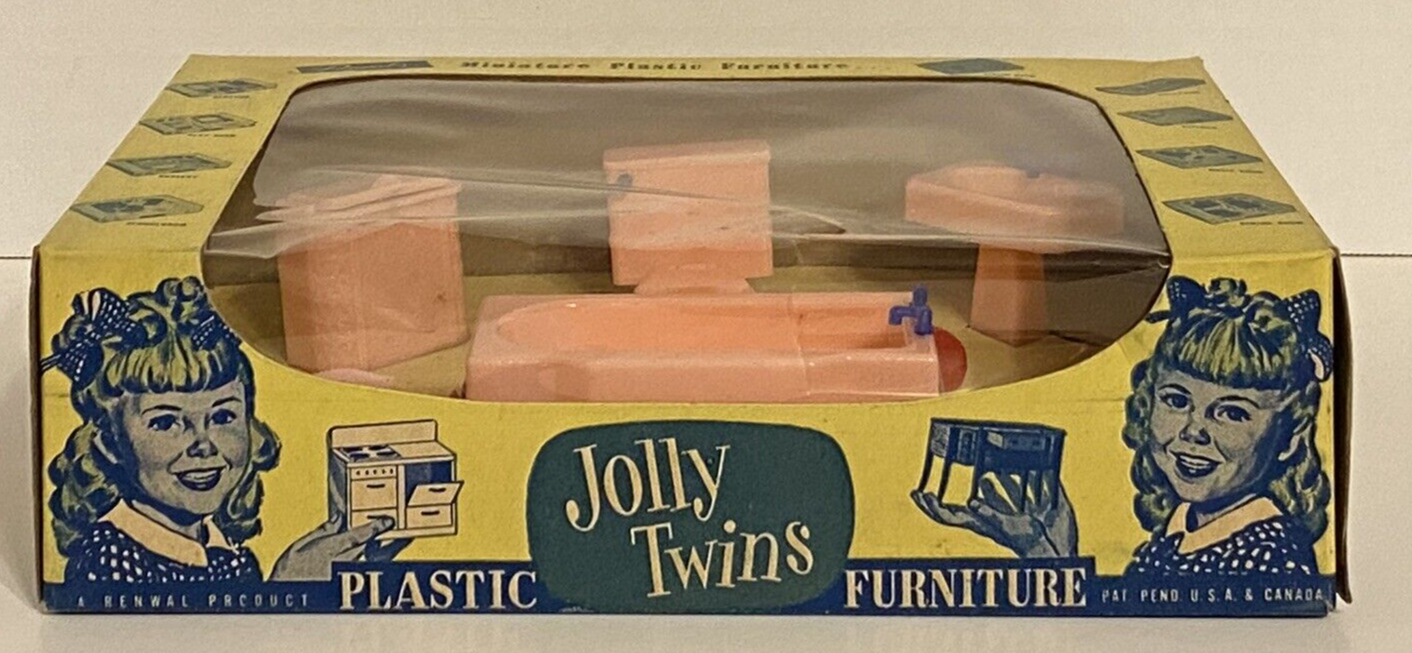 VINTAGE RENWAL'SJOLLY TWINS PLASTIC FURNITURE 612 BATHROOM SET ORIGINAL BOX eBay