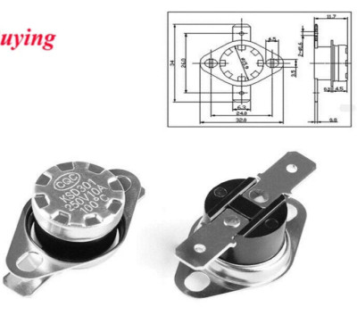 Bimetall-Thermo-Schalter KSD301 250V 10A 130°C Normal Offen!  5-Stück!!!