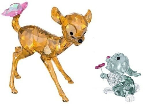 Swarovski Disney Bambi and Thumper Coloured Set Discontinued