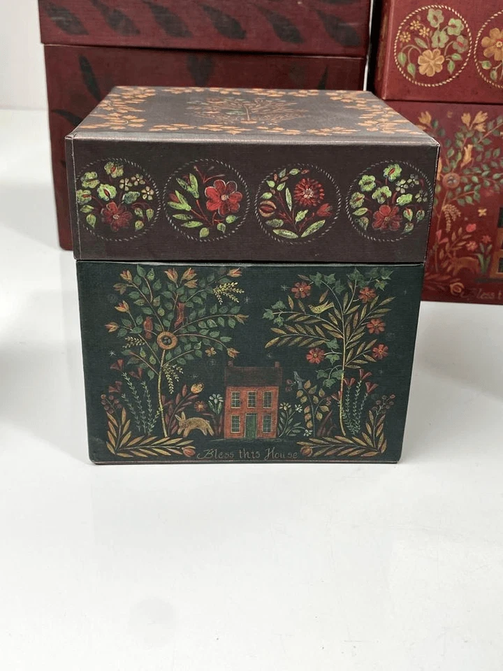 Bob's Boxes Primitive Parlor Colors Square Nesting Stacking Storage Box Set 6 Pc - Image 4 of 4