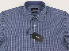 Men's HUGO BOSS Blue White Circles Shirt S Small NWT NEW Slim Fit ROBBIE