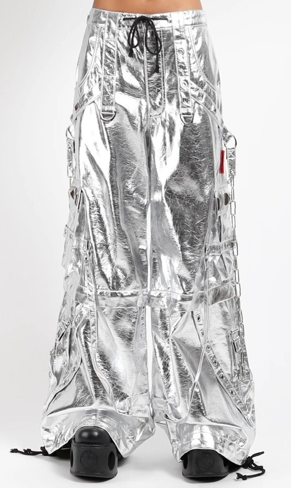 TRIPP NYC METALLIC SILVER STAR POWER PANT Small 33