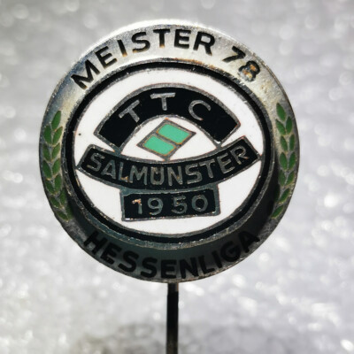 Tischtennis Anstecknadel - TTC Salmünster 1950 - Meister 1974 Hessen Hessenliga