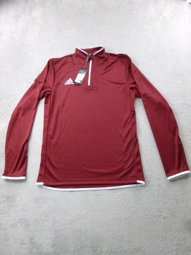 Adidas 1/4 Zip Pullover Mens Small Burgundy Knit Top Climalite Long Sleeve NWT