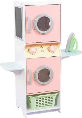 KidKraft Laundry Playset Children's Pretend Wooden Stacking Washer and Dryer Toy