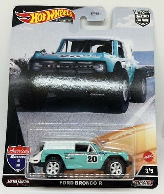 Hot Wheels Premium Ford Bronco R Cyan American Scene No 3/5 Neu und ungeöffnet