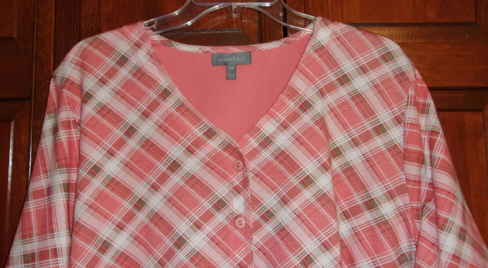 ESSENTIALS Womens  Button-down Knit Baseball Styl… - image 2