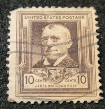 # 868 1940 Famous Americans: 10c James Whitcomb Riley Used Postage stamp 1 Stamp