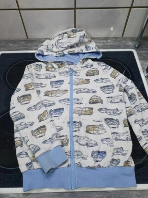 Graue ''Autos'' Kapuzen Sweatshirt Jacke - Gr.110/116