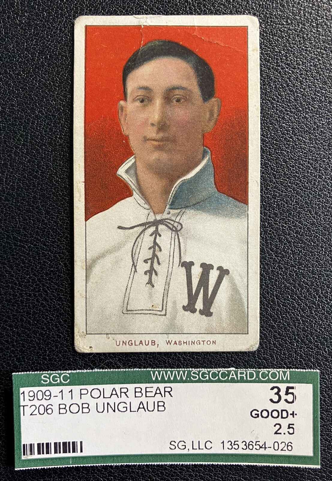 1909-11 T206 Bob Unglaub Polar Bear Washington CENTERED