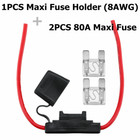 2Pcs 80A AMP MAXI Fuse + Waterproof Inline Blade Fuse Holder Maxi Type 8AWG