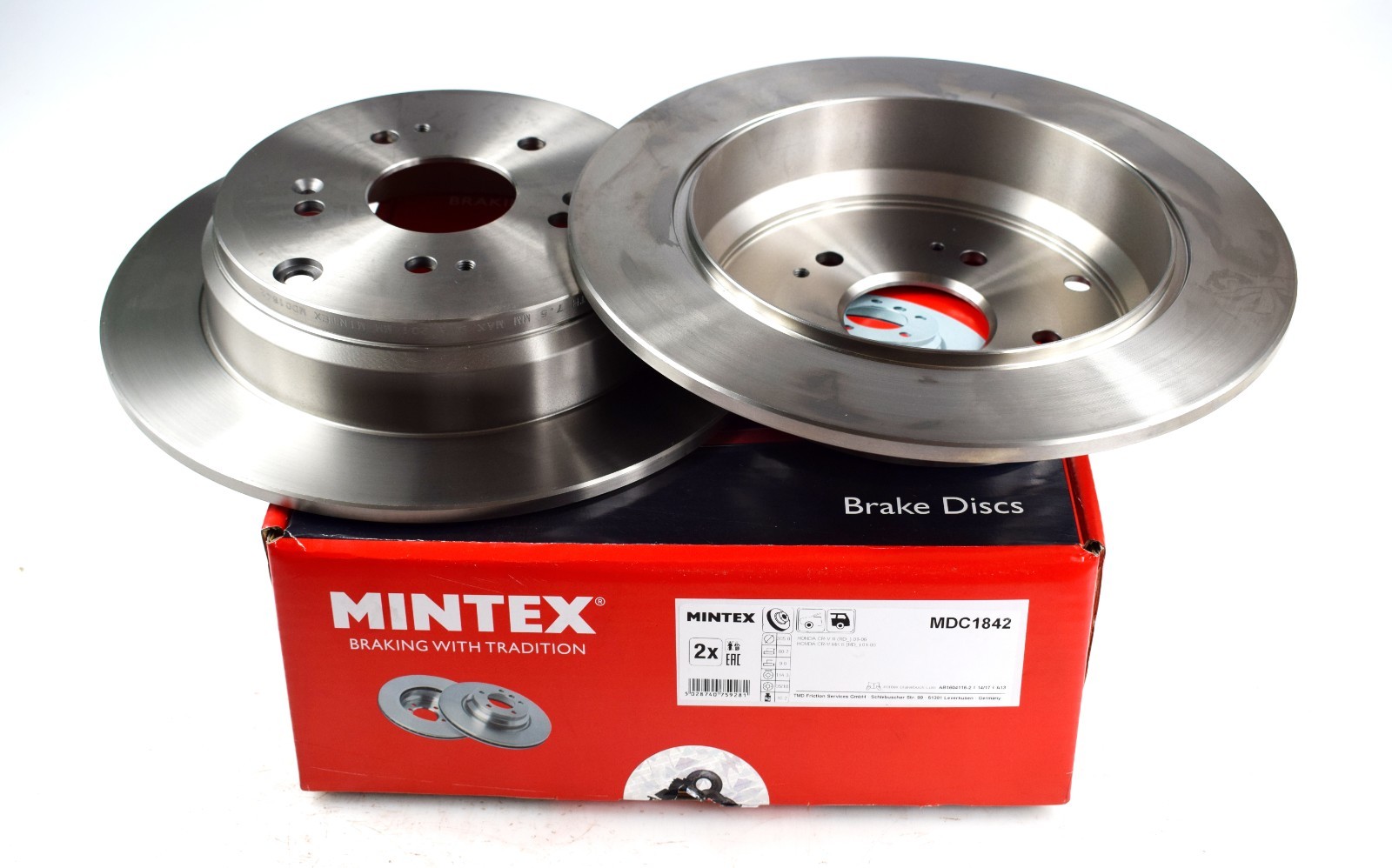 2X MINTEX REAR DISC BRAKES MDC1842 ACURA HONDA CR-V II RD_ 2.0 2.4 2.2 GENUINE