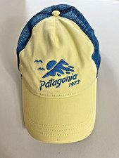 Patagonia Trucker Hat Womens Yellow Blue Logo 1973 Mesh Snapback STY38122 SP16