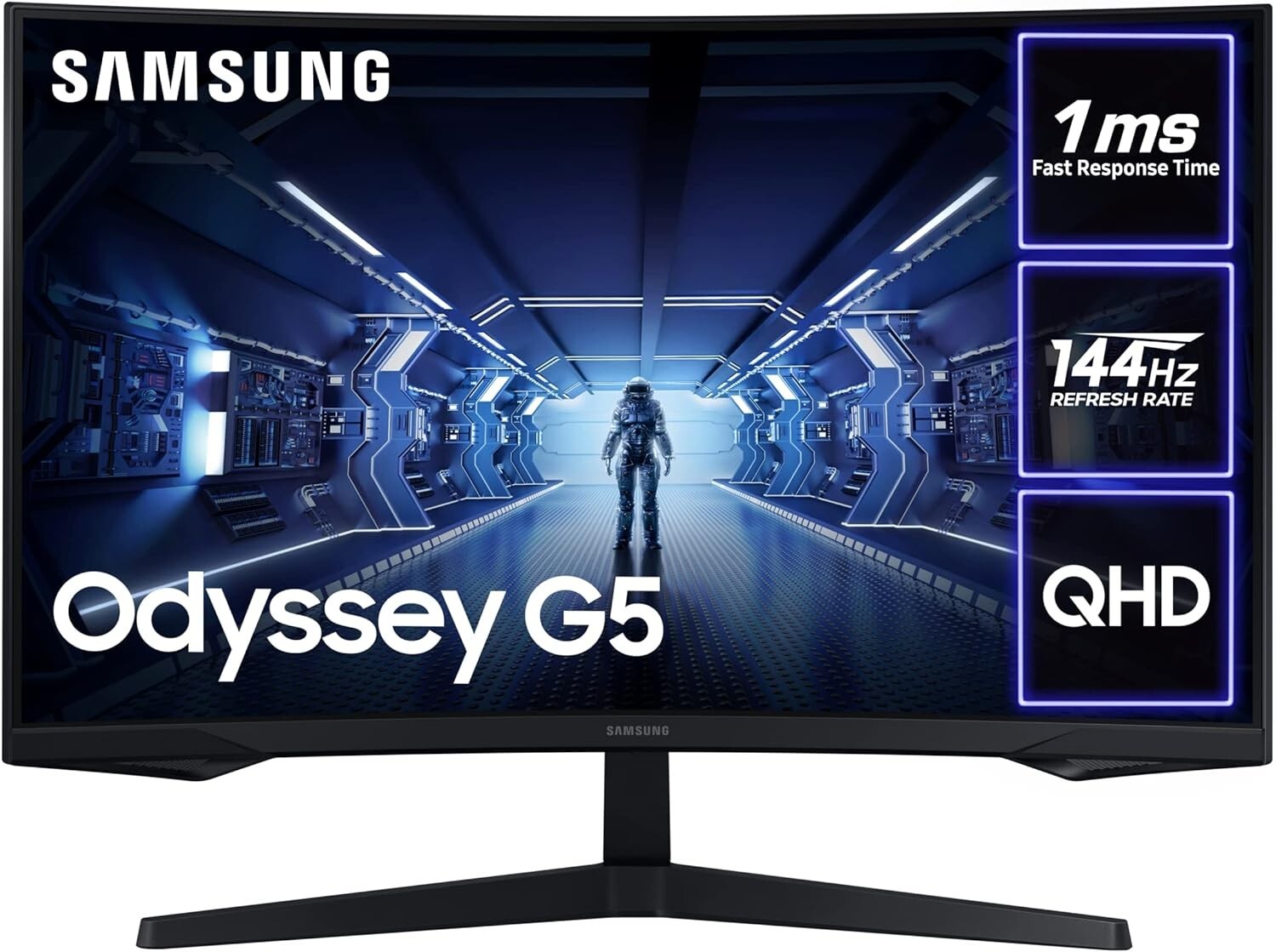 SAMSUNG Odyssey G5 - 27" - 16:9 LCD Monitor Gaming, Nero (C27G55), HDMI, NUOVO