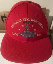 Corps Classics USS Harvey C. Barnum JR. DDG 124  Logo Red Baseball Cap Hat