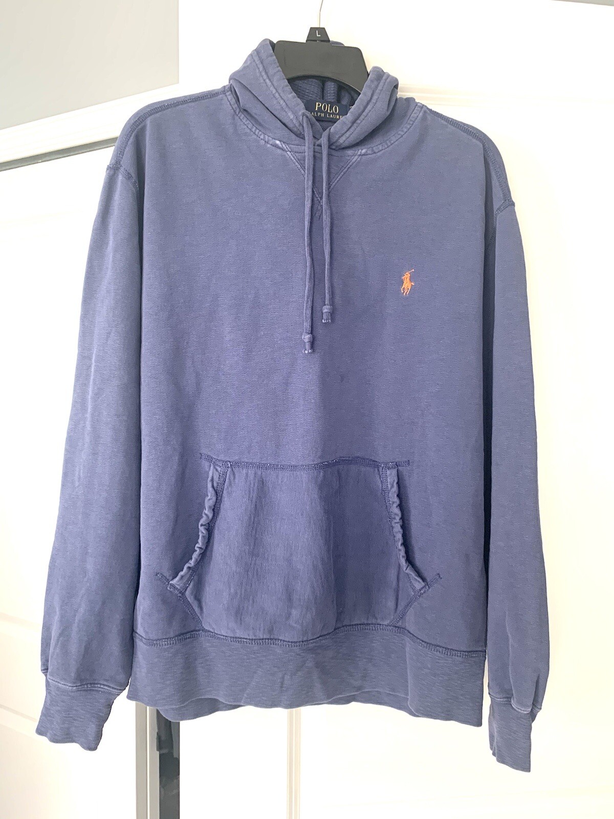 Felpa con cappuccio Polo Ralph Lauren uomo blu medio pony maniche lunghe pullover