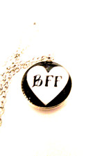 Best Friends Forever BFF Cabochon Glass Chain Pendant Necklace Gift New