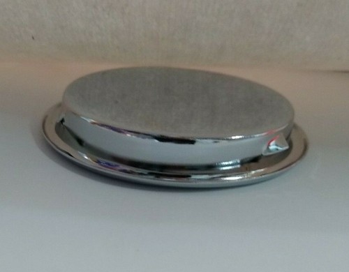 Polished Chrome 2-1/8" Friction Fit Round Finger Cup Pull Sliding Door Hardware - Picture 3 of 3