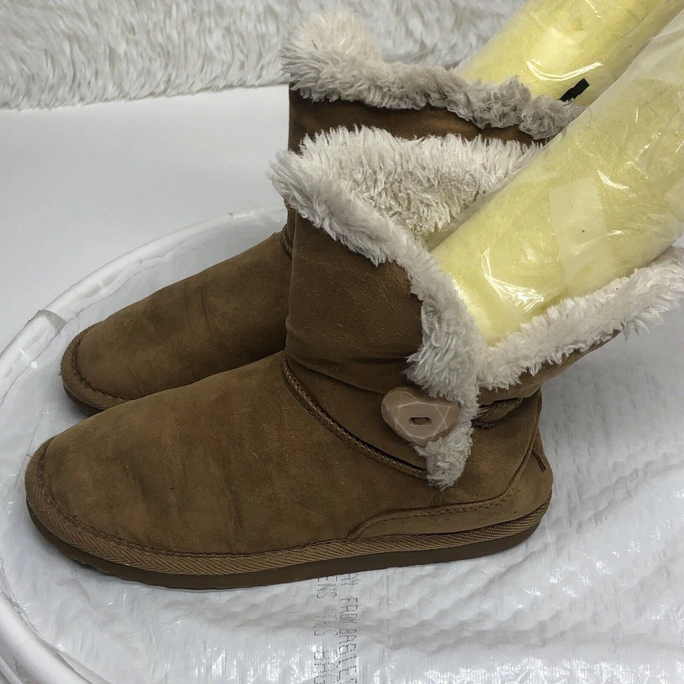 PIPER Niñas Forradas de Vellón Niñas Pequeñas Invierno Marrón Botas talla 4 Foto 4 de 4
