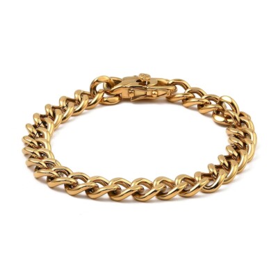 Men's Chain Stainless Steel Cuban Link Chain Bracelet Gold 9'' T26