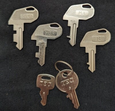 TEC Set of 6 Cash Register Keys 9R Series for TEC MA-1350 Register