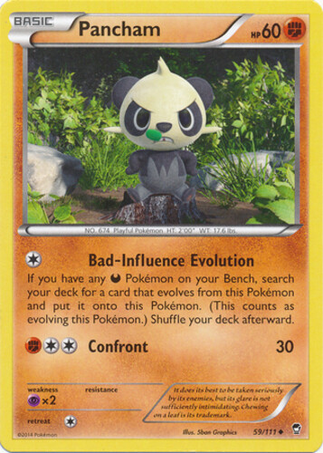 Pokemon - Pancham - 59/111 - Uncommon - XY - Furious Fists - LP