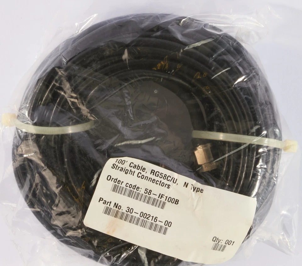 100ft Coaxial Solid Core RG58C/U N-type Male connectors Low-Loss Ham Radio - Image 2 of 2