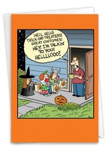 Funny Halloween Greeting Card w/ Envelope 1 Card Text Or Treat