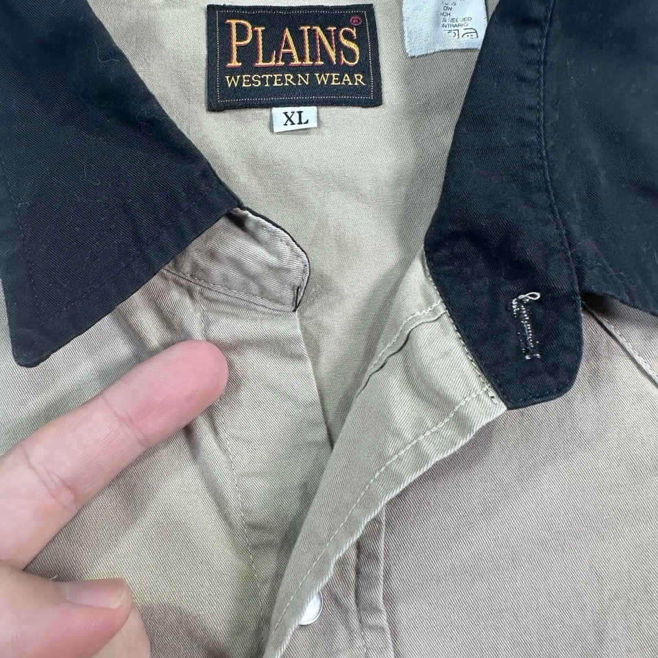 Camisa Plains Western Wear Perla A Presión Para Hombres XL Marrón Sasquatch Pie Grande De Colección Foto 2 de 4