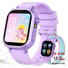 Kids Waterproof Smart Watch  Girls Age 3-12  39 Game HD Touch  Purple