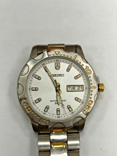 Vintage Seiko Two Tone Day Date Diving Watch 7n43-8299