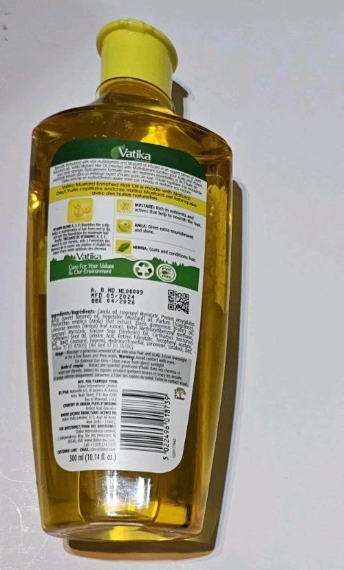 Aceite de mostaza Vatika aceite para el cabello 10,14 fl. oz Foto 2 de 4