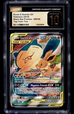 Pokemon Eevee & Snorlax GX Tin Tag Team Black Star Promo SM169 CGC
