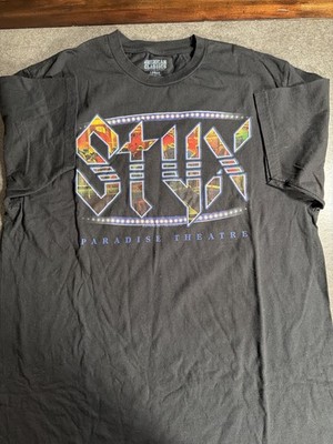 Styx Paradise Theatre Men s Band T Shirt Large Black Graphic Tee Classic Rock