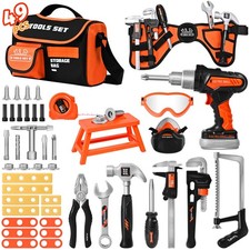 Kids Tool Set 49 PCS, Portable Tool Bag with Battery Powered Toy Drill Adju...