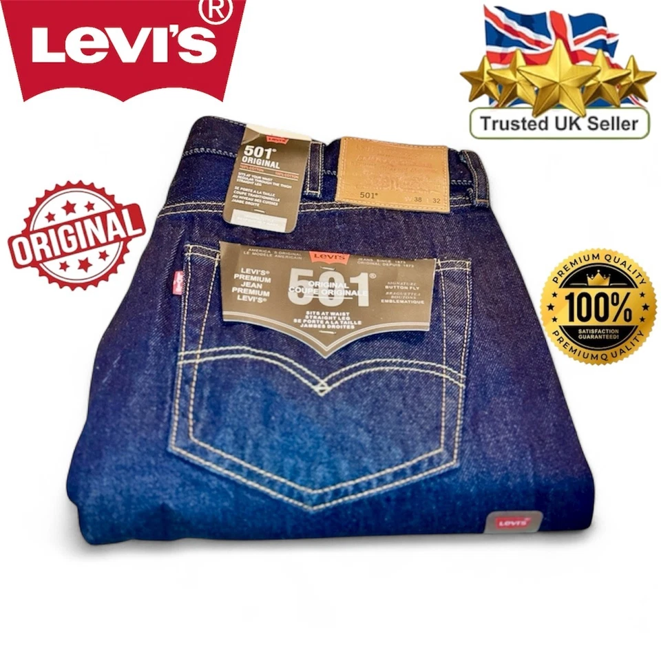 Jeans dritti Levi's® 501™ originali nuovi regular fit *blu scuro* per uomo
