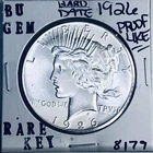 1926 P BU GEM PEACE SILVER DOLLAR UNC MS+++ U.S. MINT RARE COIN 8179