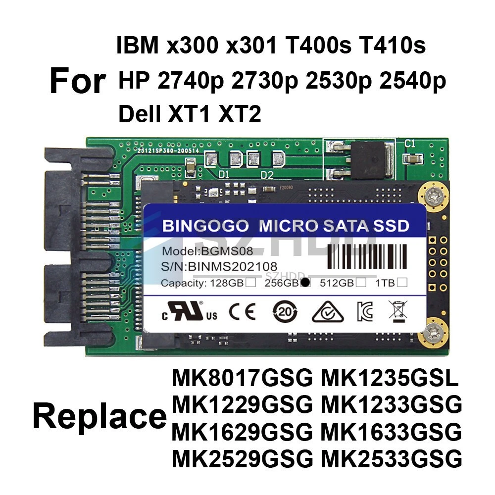 Micro SATA 256 GB Solid State Drives 1.8 in Form Factor for sale