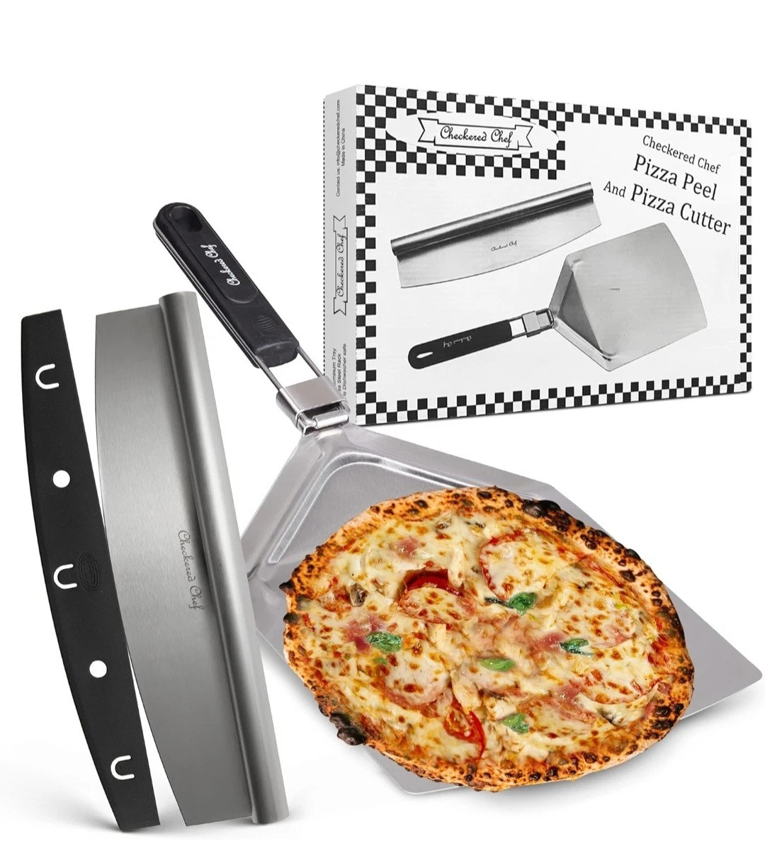 Checkered Chef 13"x15" Pizza Cutter And Pizza Peel Set - Stainless Steel Rock
Opens in a new window