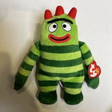 TY Beanie Babies Plush Yo Gabba Gabba Brobee 7.5" The Striped Monster 2013 Green