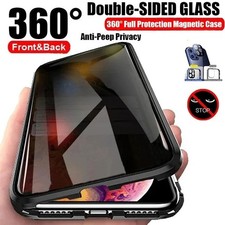 360 FRONT BACK Glass Magnetic Phone Case For iPhone X 13 12 14 15 16 17 Pro MAX