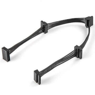 JOYJOM SATA Power Splitter: 15 Pin to 4 4X Serial ATA Twin, Black