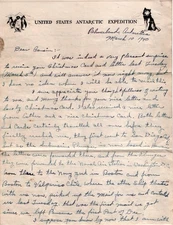 Letter & cover from the US Antarctic Expedition, USS Bear, Palmer Land, 1940