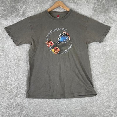 Crossroads Guitar Festival Shirt Mens Medium Gray 2010 Chicago Eric Clapton