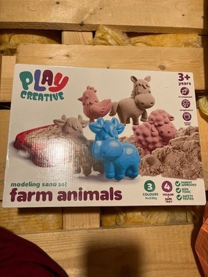 PLAY CREATIVE Modeling Sand Set Farm Animals Pädagogik Material Kinder