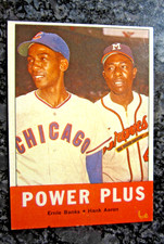1963 Topps #242 Power Plus (Hank Aaron / Ernie Banks)  MISPRINT ERROR